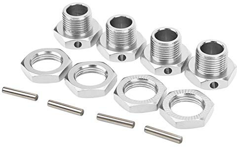 Tbest 4pcs rc kit coupleur Hexagonal, Pilote Hexagonal de Voiture de Jouet d'alliage d'aluminium de coupleur Hexagonal de Roue de 17MM pour 1/8 véhicule de rc(Argent)