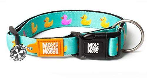 Max & Molly Gotcha! Hundehalsband Halsband Hund mit Smart ID, gepolstertes Neopren Halsband mit Design für große Hunde, wasserdicht, bequem, verstellbar, Ducklings, L