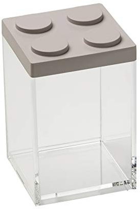 OMADA Design Contenitore mattoncino per Alimenti da 1L con Coperchio impilabile e recipiente Trasparente di Alta qualità - Linea Brickstore