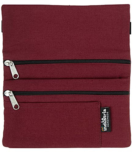 Tabakbeutel & Geldbörse Bio-Baumwolle für Drehtabak, Karten und Bargeld | Tabaktasche Dreher-tasche, Portemonnaie, 2 Reißverschlussfächer, 2 Innenfächer, Filter, Blättchen, Feuerzeug, Geldbeutel