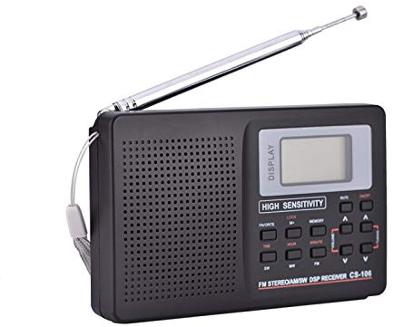 Tragbares AM FM Radio, FM/AM/SW/LW/TV Vollfrequenzempfänger, Empfangsradio mit Wecker, Taschenradio, für ältere Menschen oder Eltern(10KHz)