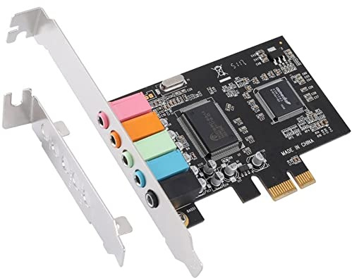 RUSWEST Carte Son PCIe 5.1, Carte Surround PCI Audio StéRéO 3D avec Haute Performance Sonore Carte Son PC CMI8738