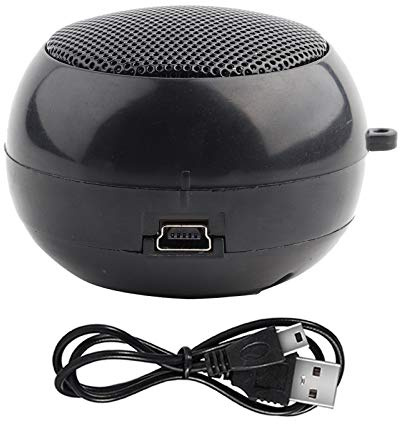 Tiiyee Mini Altoparlante Portatile, Bluetooth Portatile Viaggio da 3,5 Mm per Cellulare con Ricaricabile Ingresso Audio Batteria Incorporata Cavo di Ricarica USB Altoparlanti Telefono PC MP3 (Nero)