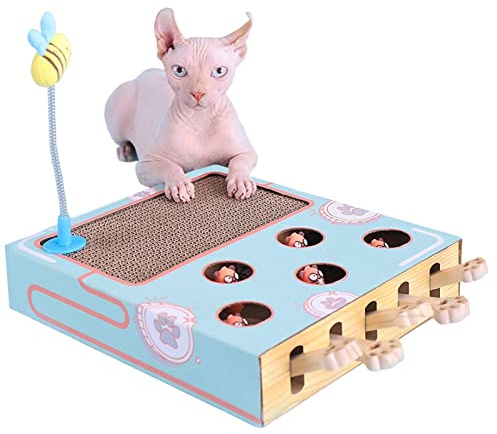 Katzenspielzeug zum Kratzen, interaktiv, multifunktional, 5 Löcher, aus robustem , zum Fangen von Mäusen, Kätzchen, lustiges Puzzle-Spielzeug