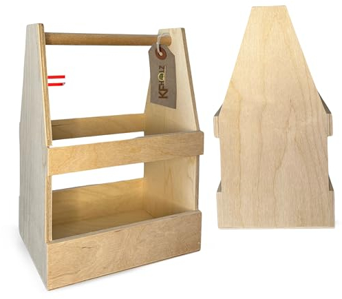 KF-Holz Bierträger, Flaschenträger, Männerhandtasche (6er Flaschenträger)