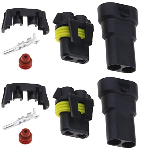 Be In Your Mind 2 Satz HB3 HB4 9006 Scheinwerfer Glühbirne Sockel Adapter 2 Pin Nebelscheinwerfer Ersatz Reparatur Lampenfassung Stecker (1 Stecker & 1 Buchse)