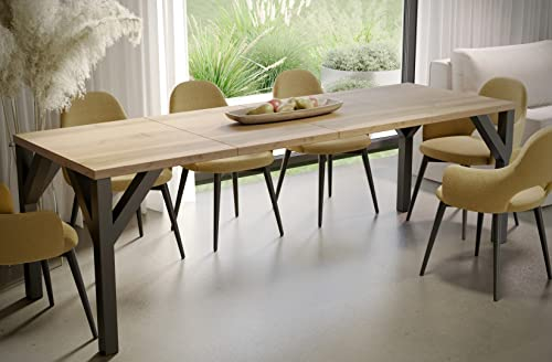 Endo-Moebel Esstisch Baltika 130cm - 240cm erweiterbar ausziehbar Synchronauszug Säulentisch Küchentisch (Wotan Eiche)