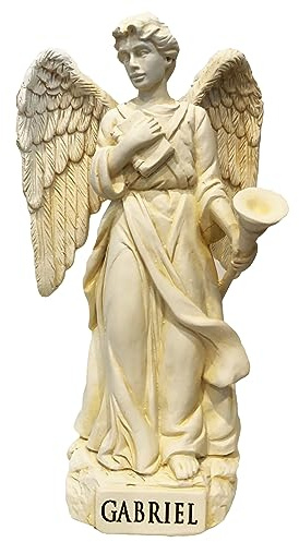 AngelStar Statuette Archange Gabriel - Blanc Ivoire - 11,4 cm - Intérieur ou extérieur
