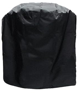 Schwarze Grillabdeckung für den Außenbereich, staubdicht, robust, regenfest, Grillabdeckung, runder Grill, 120 x 20 cm, schwarz