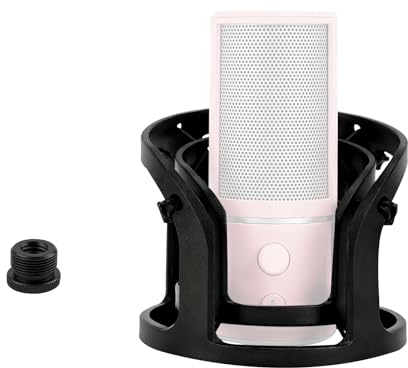 Geekria Para Creators - Soporte de choque para micrófono, abrazadera adaptadora de suspensión antivibración compatible con Rode NT1, NT1-A, K2, XDM-100, CAD Audio GXL1800 (negro/plástico)