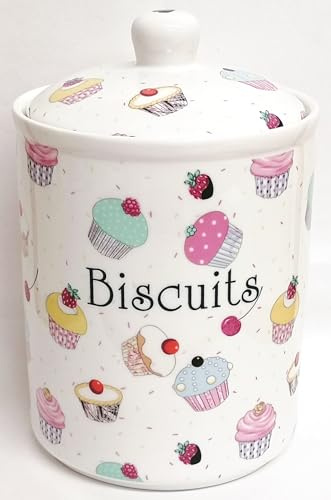 Rainbow Decors Fairy Cupcakes Boîte à biscuits en porcelaine fine décorée à la main 2 l