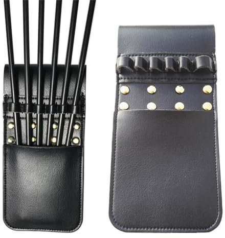 Generisch Tasche Pfeil Köcher Tragbare Leder Köcher für Pfeile Pfeil Köcherhalter Pfeil Taille Köcher Bogenschießen Jagd Zubehör für 6 Pfeile Halten (Schwarz)