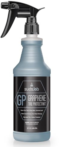 Suds Lab GP - Graphene Tire Protectant, Gloss Car Wheel Protectant, Dressing, and Coating for a Like-New Look, Black Satin Spray Tire Polish, 32 oz