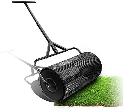 Spanditore per muschio di torba, Spanditore per compost da 24 pollici con manico lungo a forma di T regolabile, Spargitori da giardino per piantare, seminare, concimare compost, sporco, pacc