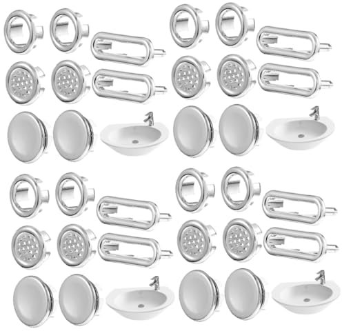 Angoily 32stücke Überlaufabdeckungen Abflussringe Für Waschbecken Badewanne Und Küche Wiederverwendbare Abdeckungen Mit Modernem Design Für Badezimmer Küchen Und Toiletten