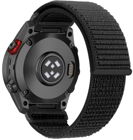 RanBluu QuickFit 22 mm nylonarmband för Garmin Tactix 8 47 mm/Descent G2/Safem8 47 mm/E/Fenix 7, sportrem, ersättningsband för Garmin Epix 2, svart