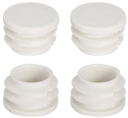 QUARKZMAN Tappi Terminale Tubo Plastica Rotondo 1 (25mm) Bianco 4pz | Tappo Terminale Tubo Inserto Scorrevole per Tubi Metallici, per Recinzioni Tavoli Sedie Mobili