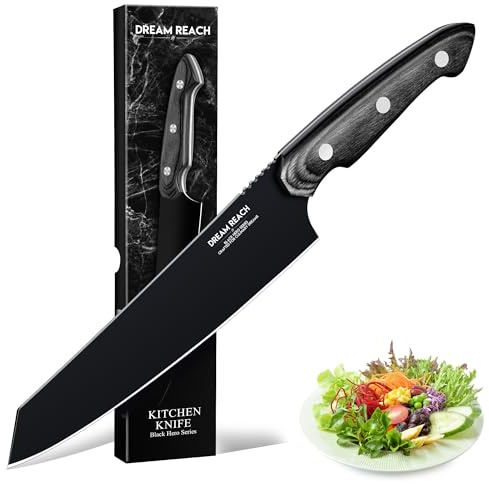 Dream Reach Kochmesser Küchenmesser Full Tang Edelstahl | Scharfes Chef Knife, Ergonomischer Griff, Hochwertiger Edelstahl, Full Tang, für Küche & Grill, Geschenk für Papa Mama
