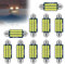 Baxcdyswe 10PCS Luces Led Interior Coche, LED Coche Festoon C5W Canbus 12V, LED de Chip Blanco 3014 de 6500 K Sin Errores para Lámparas de Techo Circular en Tarjeta, Maletero, Guantera, Puertas