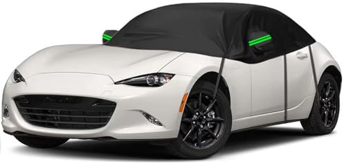 generisch halbgarage für Auto Winter kompatibel mit Alfa Romeo GTV/Spider Type 916 1995-2006, Schiebedach Abdeckung, Autofenster Abdeckung,Auto halbgarage（Black）