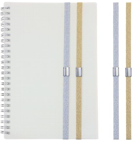 Mini Skater Elastic Planner Bands Book Page Markers for Hardcover Journal Notebook Book Lovers- Stretchy Closure Reading Straps to Holds Planner Closed, Fit Notebooks from 8 to 11” in Height, Pack of 4 (Gold & Silver)