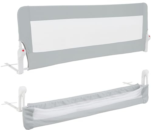 Almar Baby Barrera de Cama Plegable 180cm para Niños – Barandilla de Seguridad con Malla Transpirable, Fácil Instalación, Protección Anticaídas para Camas Infantiles y Juveniles
