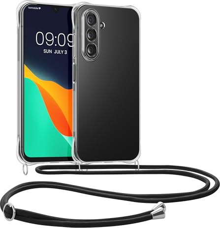 kwmobile Crossbody Case Compatible with Samsung Galaxy A17 4G / 5G Case - Clear TPU Phone Cover w/Lanyard Cord Strap - Transparent