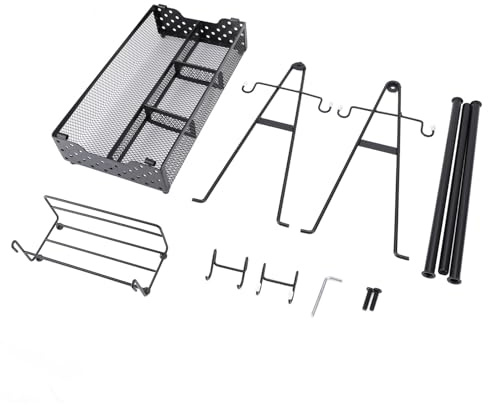 Organizador de condimentos de Barbacoa | Almacenamiento de Malla de Metal Resistente con Toalla de Papel y Soporte para servilletas | Accesorios para Acampar/Parrillas/Picnic