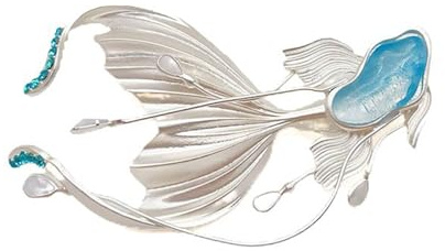 Stilvolle Fisch-Brosche aus Metall, multifunktional, modisch, Legierung, Textur für Outfits, Feiern, Legierung, Fisch-Anstecknadel