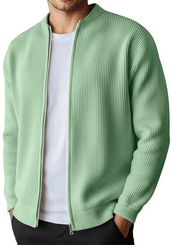 DASONLUE Cárdigan de punto para hombre de color puro chaquetas de invierno de punto con cremallera completa cárdigan de punto suave suéter de punto grueso para otoño e invierno