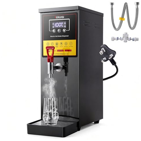 TERUISI Commercial Hot Water Dispenser, 2000W Electric Water Boiler Countertop, 30L/H Step-Heating Stainless Steel Water Dispenser with 30°C-100°C Temperature Control for Office Bars