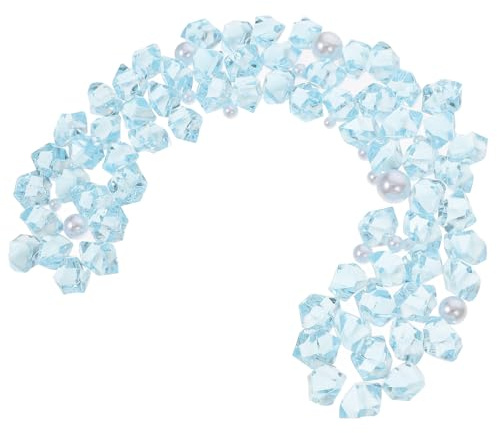 SUPVOX Gravier Décoratif en Résine Transparente Bleu 40g, Galets de Cristal pour Aquarium, Pierres de Quartz pour Décoration Aquatique, Fond de Bassin Naturel, Accessoire pour Poissons