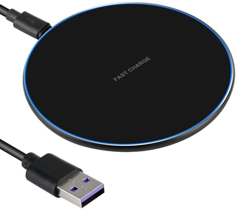 Fast Wireless Charger 35W Qi Wireless Charging Pad | Ultra Slim Phone Charging Station with USB-C, Case Friendly Wireless Phone Charger for iPhone 16 15 14 13 12 Galaxy S25 S24