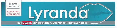 Lyranda Lysin-Kautabletten | innovativ und patentiert* | 15 Stk. | Mit L-Lysin, Vitaminen, Mineralstoffen und Bioflavonoiden