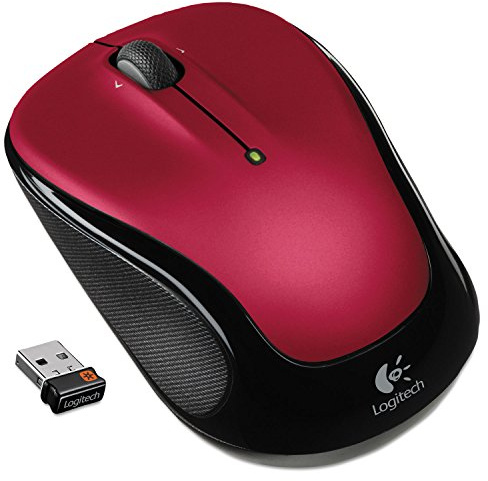 Logitech Laser Wireless Mouse-Wireless Laser Mouse, 2-1/2x-4-1/2 x1-3/4, Red