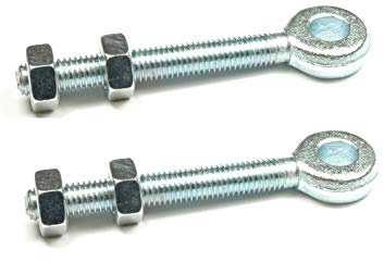Wyre Direct 2pcs Adjustable Garden Gate Hinges Eye Bolts, Galvanised Gate Bolt - Eye Bolts Heavy Duty Design, Nuts and Bolts Included - 16mm X 150mm Long 6 Pair M16 Bolts And Nuts