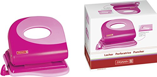 Brunnen 102062726 Locher Colour Code (ausziehbare Anschlagschiene, zum Lochen von bis zu 20 Blatt) pink