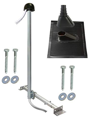 SkyRevolt SAT TV Aufdachsparrenhalter Sparrenabstand 61-105cm Mast 120cm Dachsparren-Halter für Satellitenschüssel | Aufdach Montageset Mastkappe