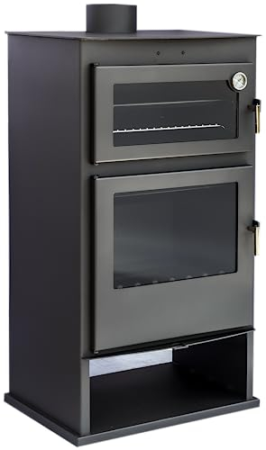 Poêle à Bois avec Four Modèle MULHACEN Bûcher 11,60 KW. Inclut un plateau en acier inoxydable pour les rôtis et la grille. [Classe énergétique A]