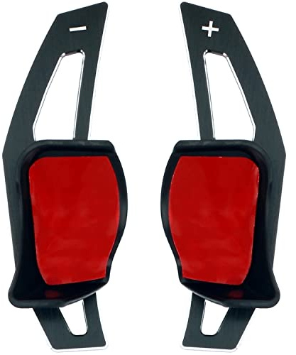 Overdrive-Racing Schaltwippen Verlängerung Kompatibel mit Skoda Fabia Karoq Kodiaq Octavia Roomster Scala Kamiq Superb bis 2020 DSG Typ-B Alu Schwarz Shift Paddles Shifter Extensions Lenkrad Schaltung