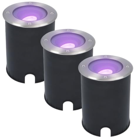 HOFTRONIC 3er Set LED Smart Home Bodeneinbaustrahler Außen befahrbar und IP67 wasserdicht - 30° kippbar und 360° schwenkbar - Bodenlampen für Einfahrt warmweiß Smart Home