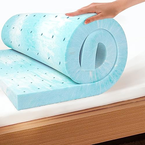 EGO Topper 3 Inch Twin XL Memory Foam Mattress Topper, Cooling Gel Foam Mattress Topper for Pressure Relief, Ventilated Design Bed Topper in a Box, CertiPUR-US Certified, 38×80, Medium