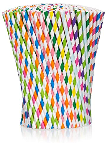ShreeFit Paper Straws Pack of 200 Drinking Straw Biodegradable Eco-Friendly Highly Durable Food Safe Suitable for All Occasions