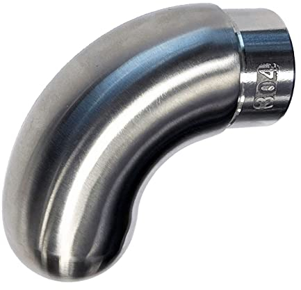 Blech + Profil Edelstahl Abschlussstück rund gebogen Steckfitting für Rohr 42,4x2mm V2A geschliffen Geländer Handlauf V2A 1.4301 K240 geschliffen satiniert Wandhandlauf Treppenhandlauf Innen & Außen