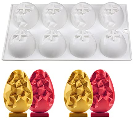 Mostsom Stampi in silicone per uova di cioccolato, per feste di Pasqua, cioccolato, fondente, caramelle, gelatine, mousse, decorazioni per torte