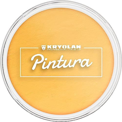 Kryolan Pintura Water Color Make-up Yellow 25 ml I Wasserbasierte Kinderschminke für Gesicht & Körper I CE-zertifiziert I Schnell trocknend, leicht abwaschbar & individuell deckend