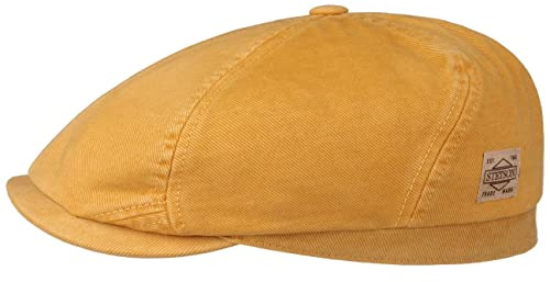 Stetson Soft Cotton Flatcap 6-Panel-Design Herren Wintermütze Baumwolle Herbst Winter gelb M (56-57 cm)