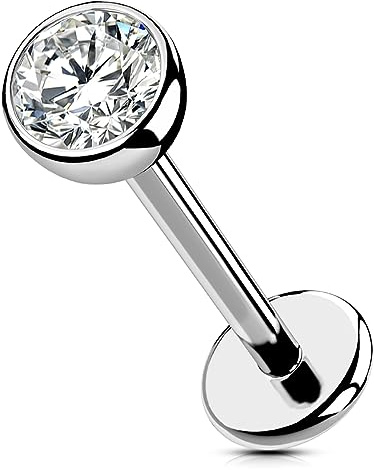OUFER Body Piercing Titanio Senza Filo Labret Stud 18G 5/6/8/10/12mm Labbro Tragus Helix Cartilagine Bar Gioiello