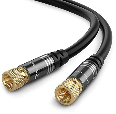 BlueRigger RG6 Digital Coaxial Audio Video Cable (30FT, Male F Type Connector, Triple Shielded) – Coax Cable for HDTV, CATV, DVB-T2/C/S, Modem, Radio, Satellite Receivers