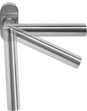 Hörmann PetHandle 5071679 Protective Door Handle (DIN Right, Stainless Steel, with Round Rosette Safety Handle, Door Fitting)